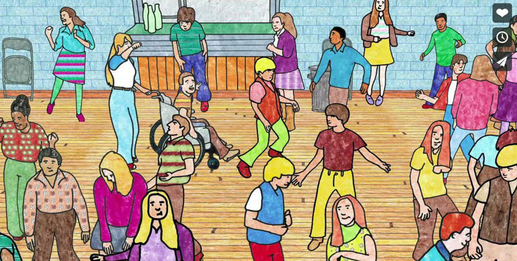 High school dance, circa 1972, in The Chaperone.