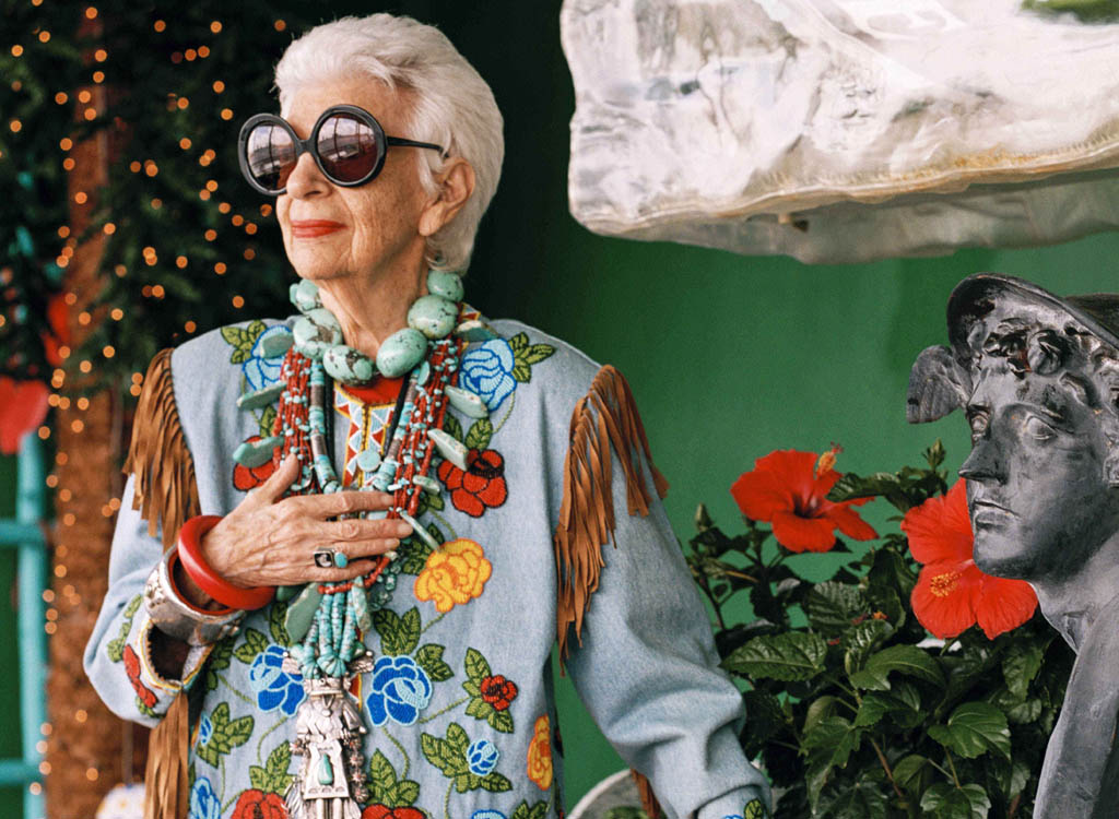 The documentary Iris is a portrait of fashion legend Iris Apfel, directed by Albert Maysles.