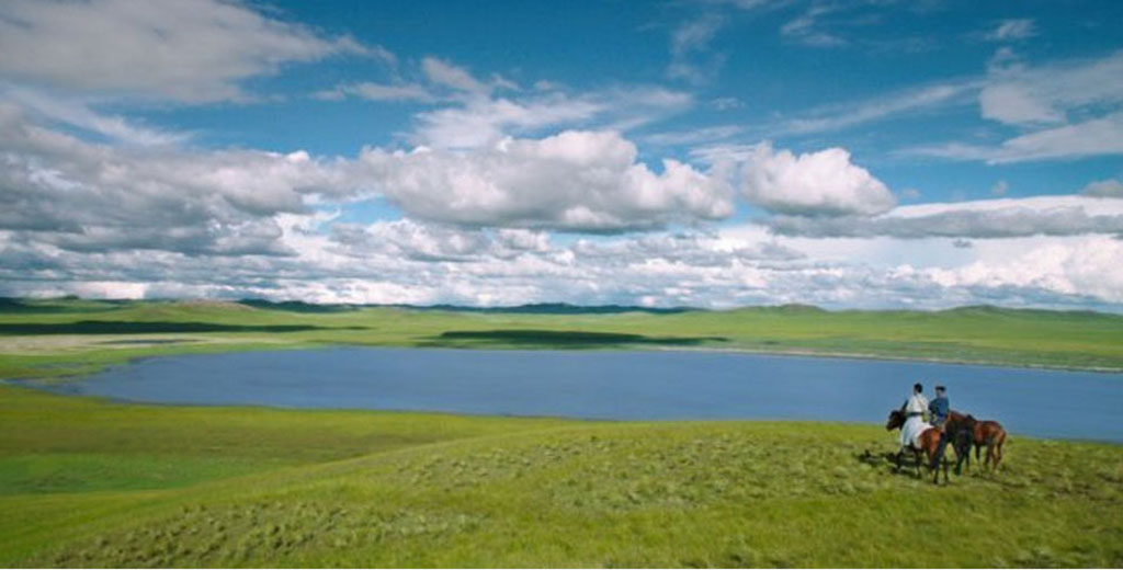 The landscapes in the Chinese film Wolf Totem are stunning.