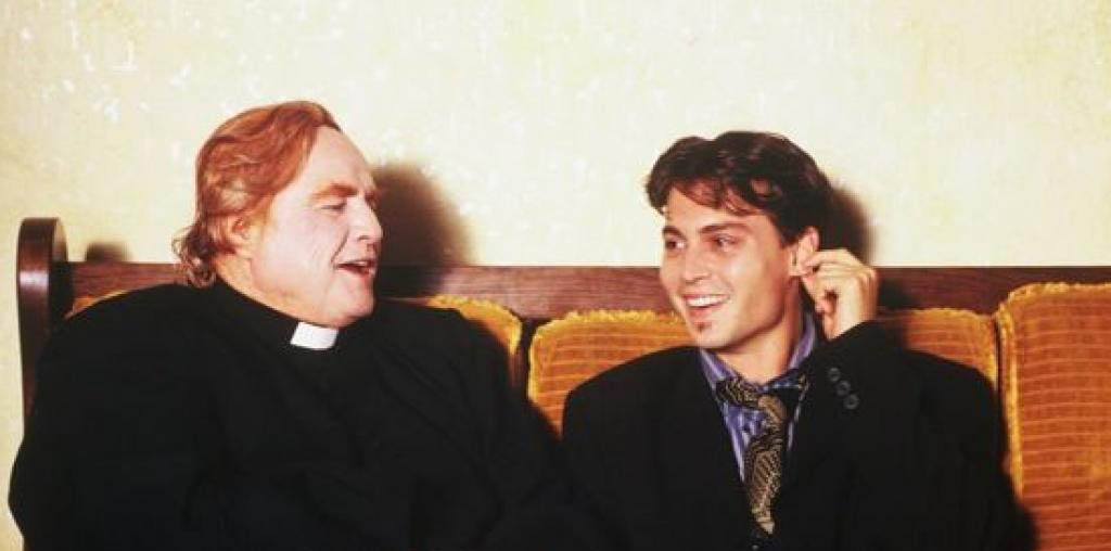 Marlon Brando, left, and Johnny Depp signed on to make the film Divine Rapture in 1995, but the film could not be completed. The documentary Bally Brando explains what happened.