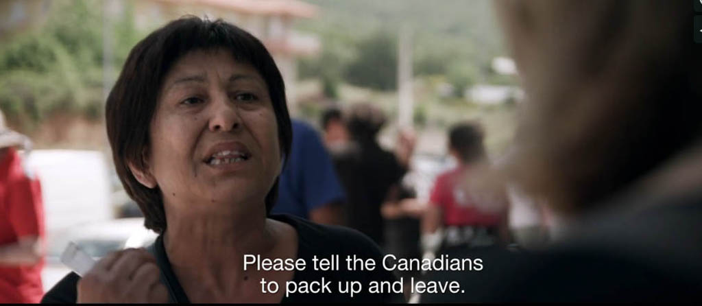 This woman in Halkidiki, Greece, opposes a Canadian gold mine in her area.